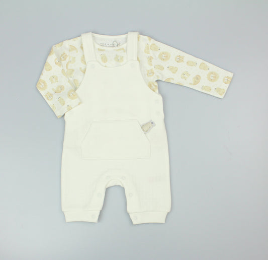 Baby Quilted Dungaree Set - Cream (0-9m) (PK6)  M15961