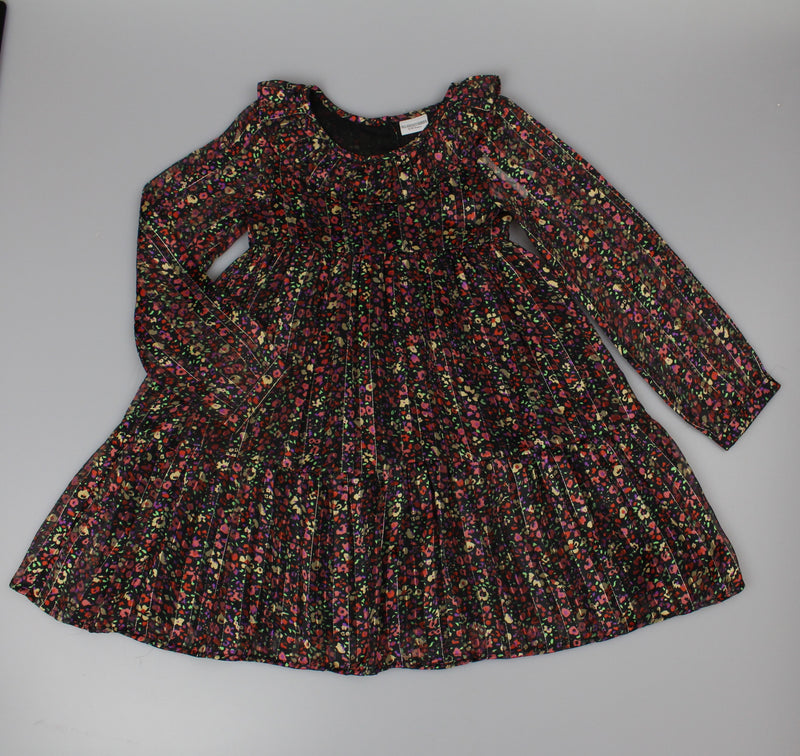 Girls Long Sleeved Dress - Navy Floral  (3-8y) (PK6) H53594