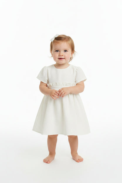 Baby Lined Chiffon Dress - White (1-2yrs) (PK6) J33829
