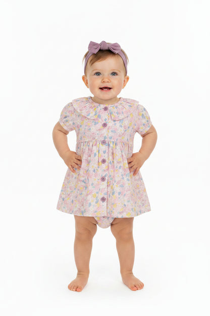Baby Girls All Over Print Lined Dress, Pant & Headband (1-2 Years) (PK6) J33975