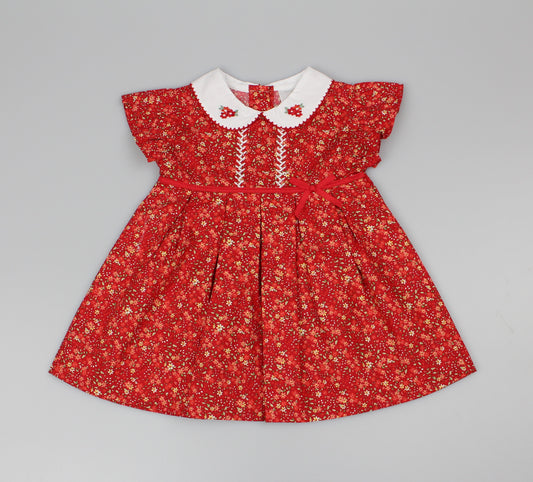 Baby Summer Dress - Cherry Red (1-2yrs) (PK6) - K34210