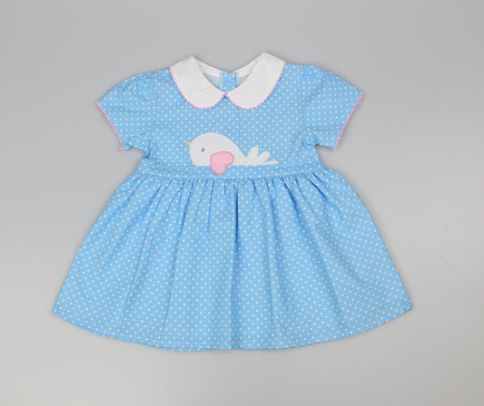 Baby Summer Dress - Polka Dolphin (1-2yrs) (PK6) - K34217