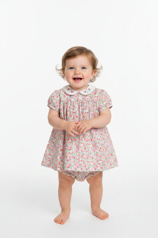 Baby Girls 3pc Dress, Pant & Headband Set - Floral/Pink(1-2yrs) (PK6) - M34312