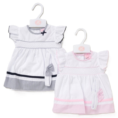 3pc Baby Girls Dress Set - Smocked Stripes (9-24m) (PK6) F09182INF