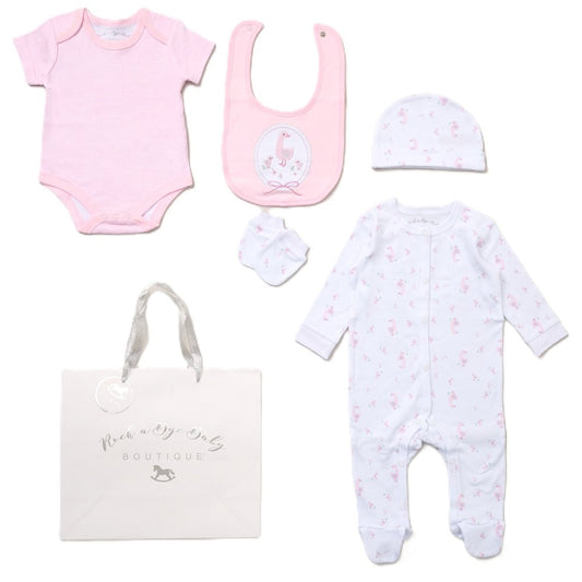 Baby 6pc Mesh Bag Gift Set - Pink Ducks (NB-6m) (PK4) F10634