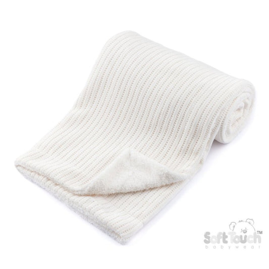 Baby Chenille Cellular Wrap - White (70x90cm) (PK4) FBP122-w