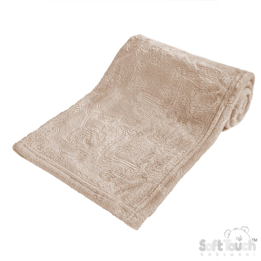 Embossed Wrap - Animals/Biscuit (75x100cm) (PK6) FBP305-BI