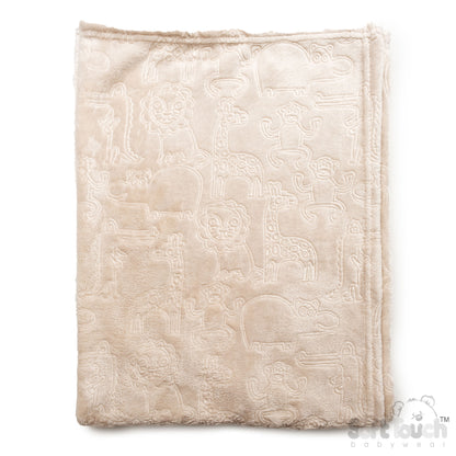 Embossed Wrap - Animals/Biscuit (75x100cm) (PK6) FBP305-BI