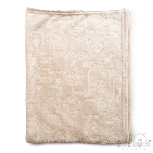 Embossed Wrap - Animals/Biscuit (75x100cm) (PK6) FBP305-BI