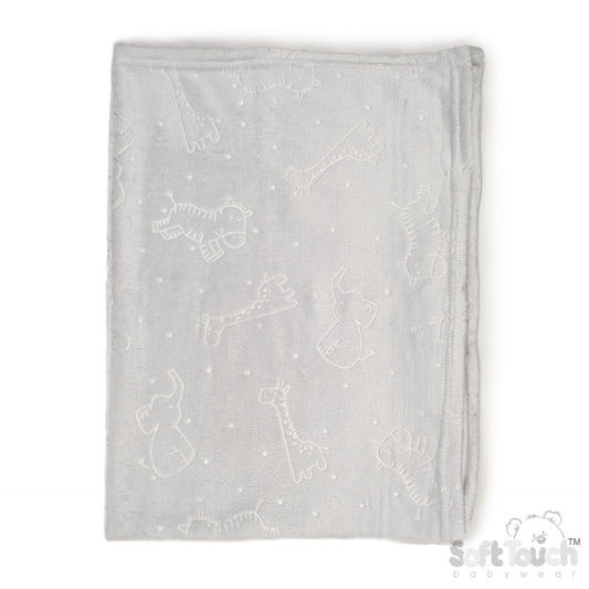 Embossed Wrap - Animals/Grey (75x100cm) (PK6) FBP305-G