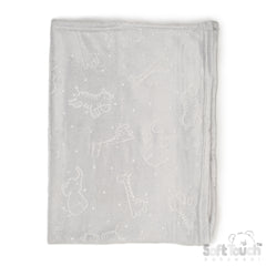 Embossed Wrap - Animals/Grey (75x100cm) (PK6) FBP305-G