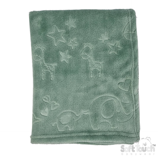 Embossed Wrap - Animals/Sage Green (75x100cm) (PK6) FBP305-SG