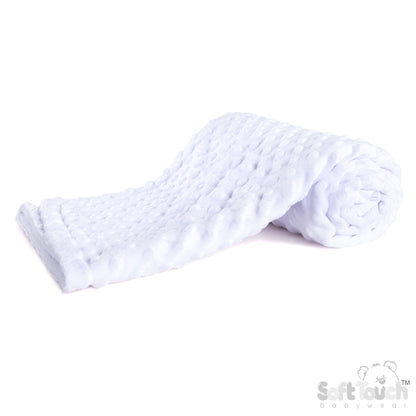 White Bubble Wrap W/Mink Fleece Back (PK4) (75x100cm) FBP80-BP-W (New Design-No Satin Trim)