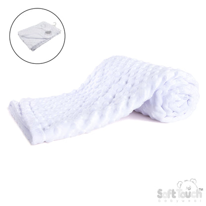White Bubble Wrap W/Mink Fleece Back (PK1) (75x100cm) FBP80W (New Design-No Satin Trim)
