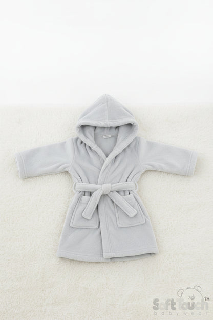 Embossed Hooded Robe - Grey/Animal (6-12m) (PK4) FBR305G