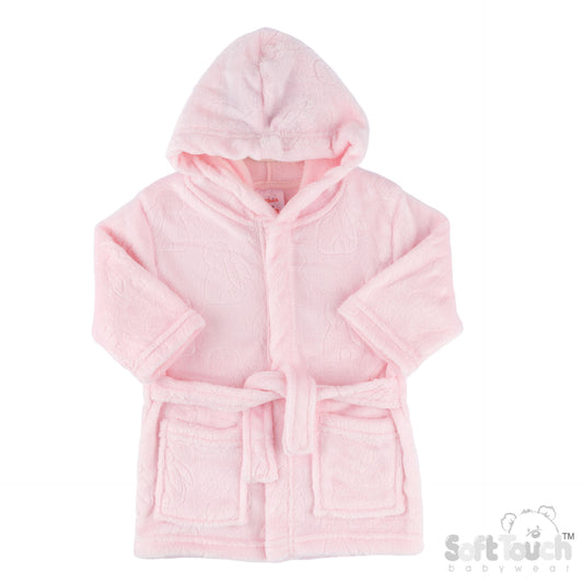 Embossed Hooded Robe - Pink/Bunny (6-12m) (PK4) FBR305P
