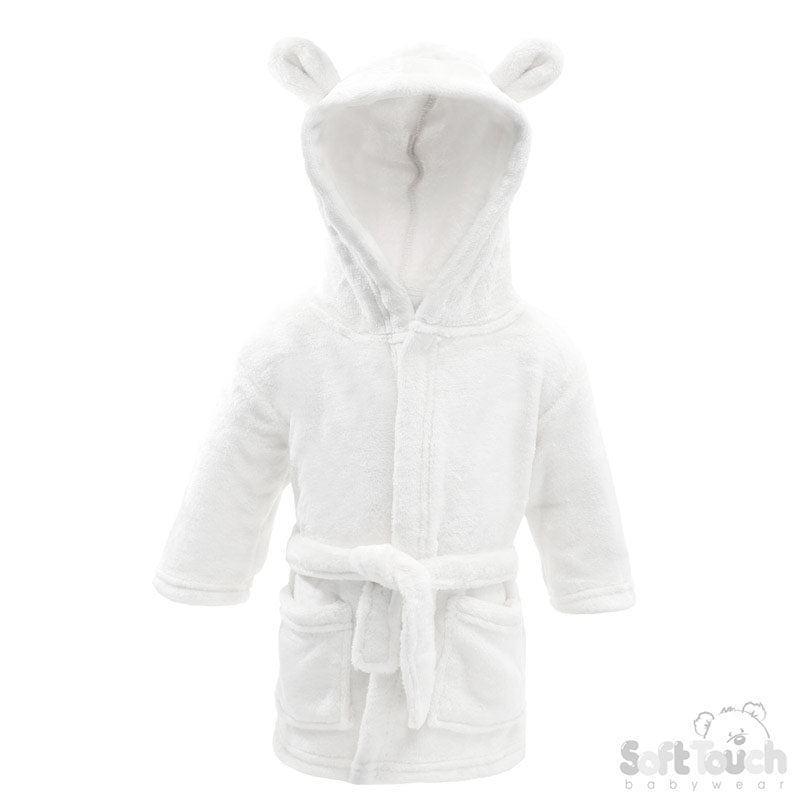 White Plain Baby Hooded Robes - Ears (18-24m) (PK4) FBR52-1824