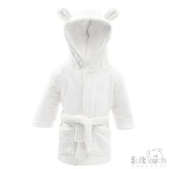 White Plain Hooded Robes - Ears (2-3y) (PK4) FBR52-23