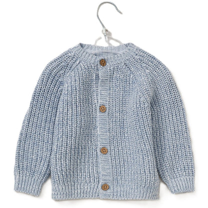 Baby Cotton Knit Embroidered Cardigan - Blue/Hello (PK6) (0-12m) G12760NB