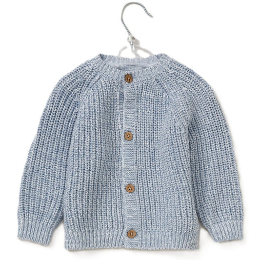Baby Cotton Knit Embroidered Cardigan - Blue/Hello (PK6) (0-12m) G12760NB