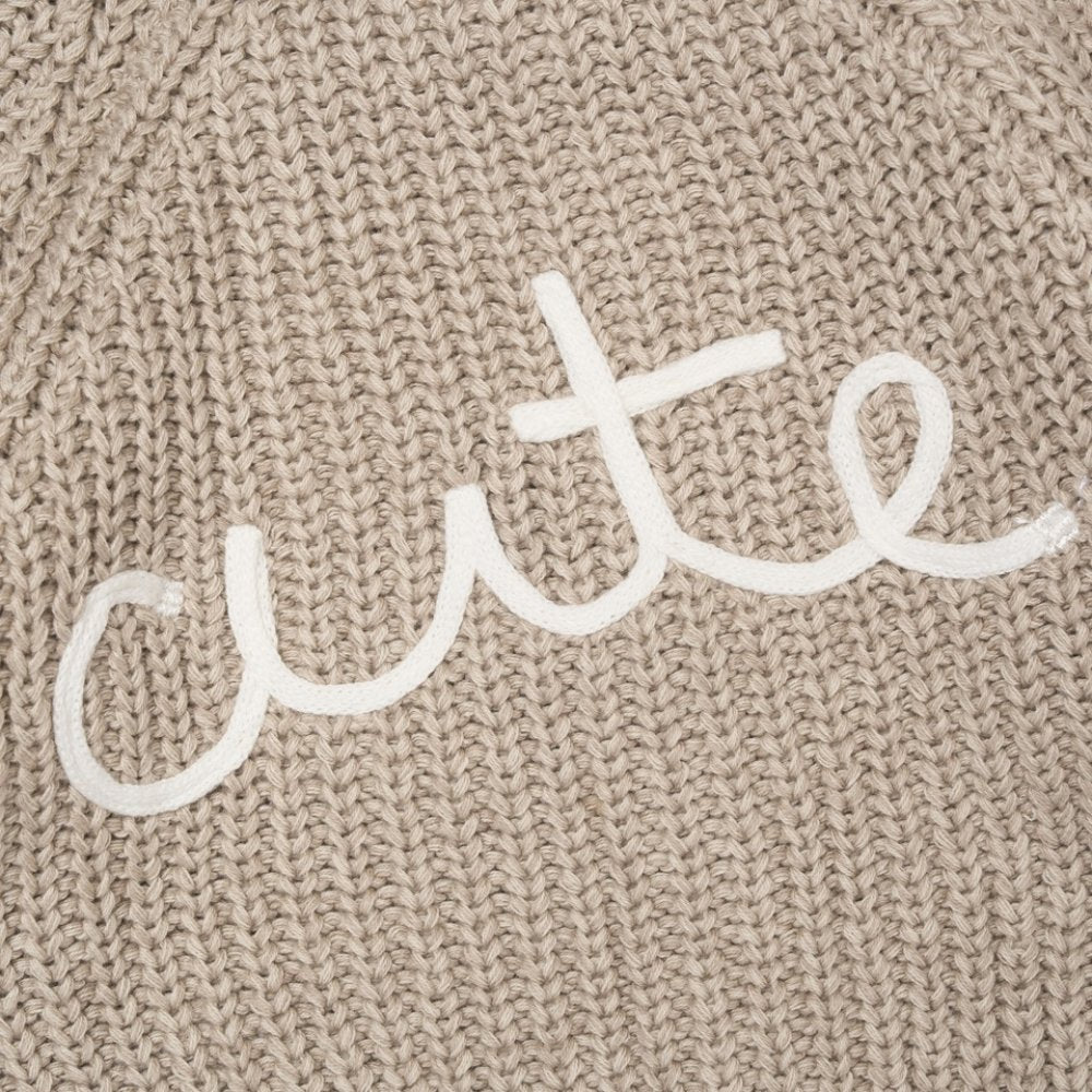 Baby Cotton Knit Embroidered Cardigan - Beige/Cute (PK6) (0-12m) G12764NB