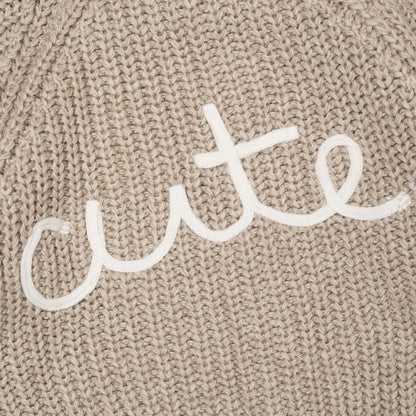 Baby Cotton Knit Embroidered Cardigan - Beige/Cute (PK6) (0-12m) G12764NB