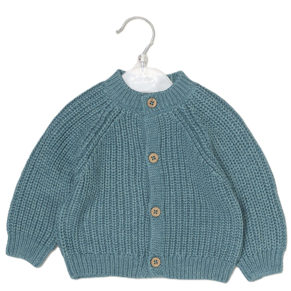 Baby Cotton Knit Embroidered Cardigan - Sage/Cute (PK6) (0-12m) G12765NB