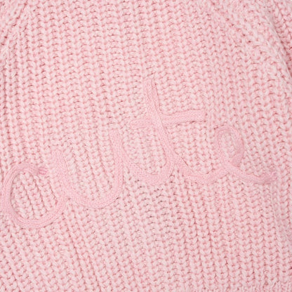 Baby Cotton Knit Embroidered Cardigan - Pink/Cute (PK6) (0-12m) G14245NB