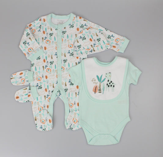 Baby 5 Pieces Gift Set - Aqua - Jungle  (0 to 9 Months) (PK6) H13621