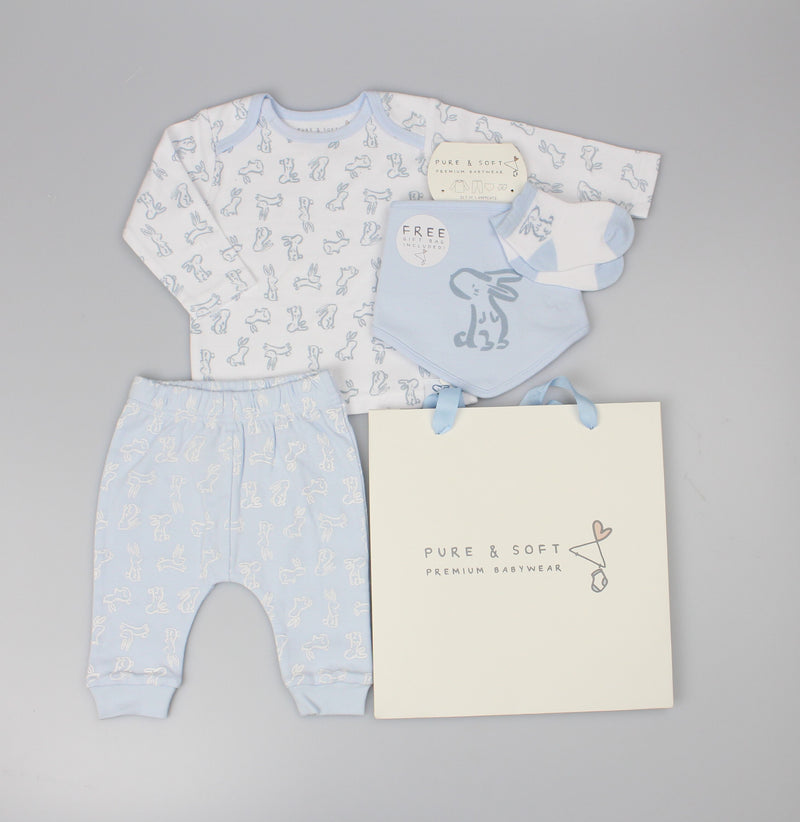 4pc Gift Set - Blue Bunny (0-6 Months) (PK6) H13651