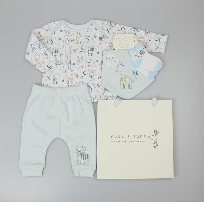 4pc Gift Set - Blue Jungle (0-6 Months) (PK6) H13652