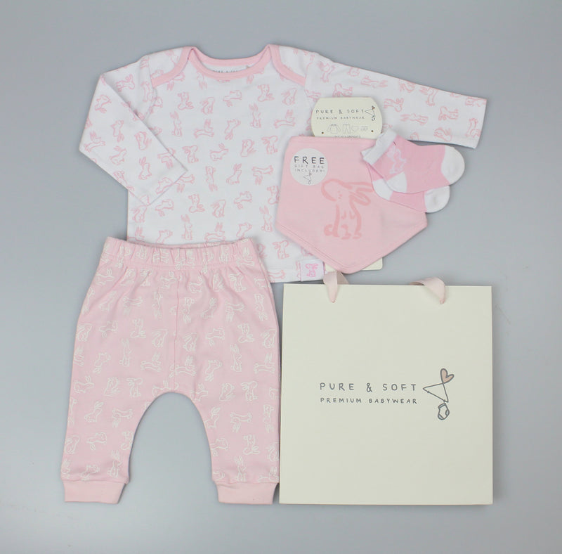 4pc Gift Set -  Pink Bunny (0-6 Months) (PK6) H13654