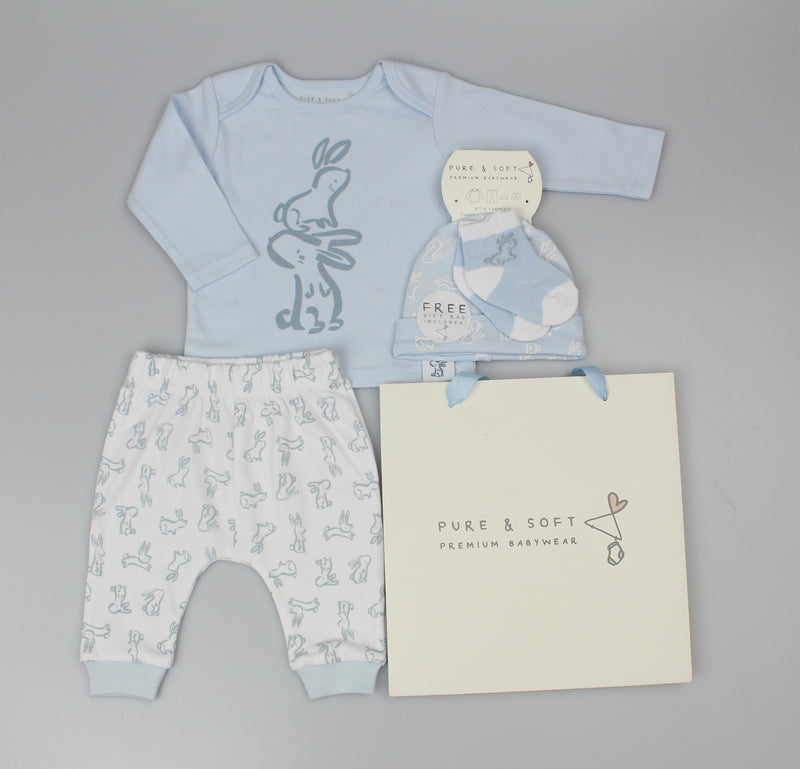 4pc Gift Set -  Blue Bunny (0-6 Months) (PK6) H13660