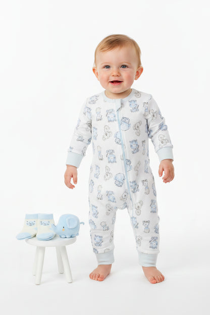 Baby Gift Set - Blue Elephant (0-6m) (PK6)  M15855
