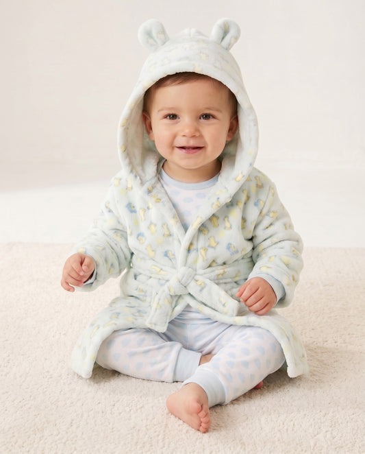Baby Plush Fleece Gown Set - Blue Jungle (PK4) (3-24m) N34654
