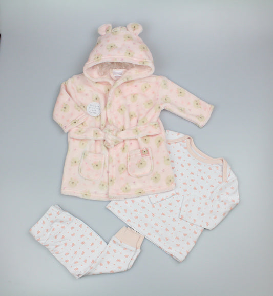 Baby Plush Fleece Gown Set - Pink Bow Teddy (PK4) (3-24m) N34655