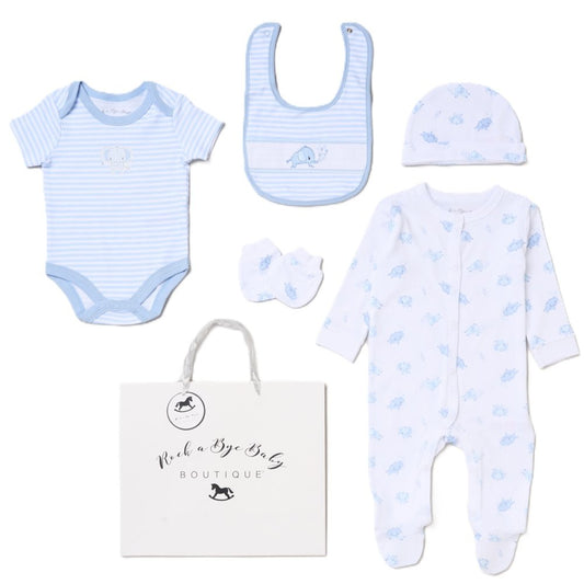 6pc Baby Mesh Bag Gift Set - Blue Elephant (PK4) (NB-6m) H12670NB