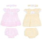 Baby Girls Dress, Pant & Headband Set - Lemon/Pink Bow (9-24m) (PK6) H12801INF