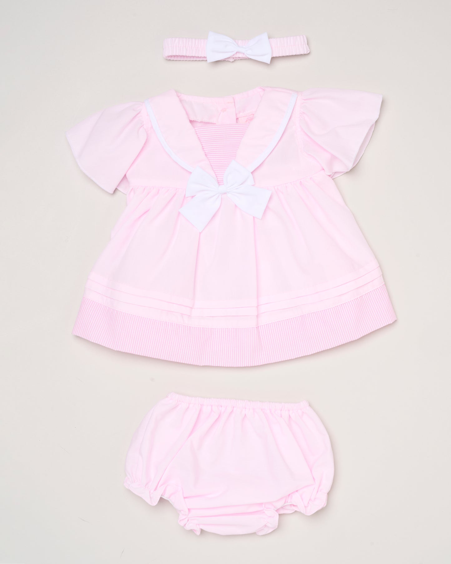 Baby Girls Dress, Pant & Headband Set - Navy/Pink Bow (9-24m) (PK6) H12805INF
