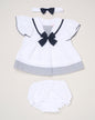 Baby Girls Dress, Pant & Headband Set - Navy/Pink Bow (0-9m) (PK6) H12805NB