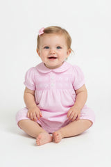 Baby Girls Smocked Romper - Pink (0-9M) (PK6) H12807