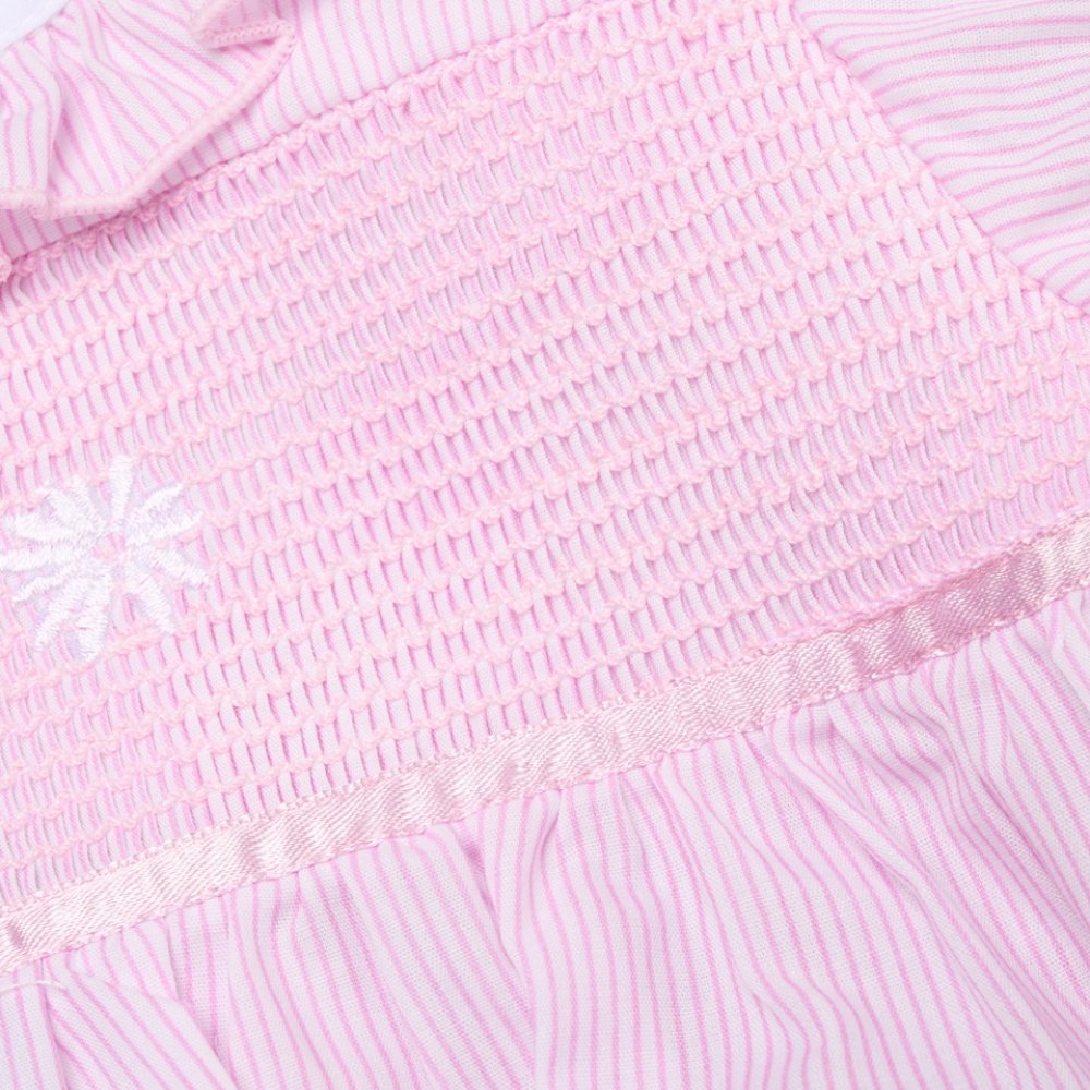 Baby Girls Smocked Romper - Lemon/Pink Flower (0-9M) (PK6) H12810