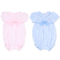 Baby Girls Smocked Romper - Bow Sky/Pink (0-9M) (PK6) H12903