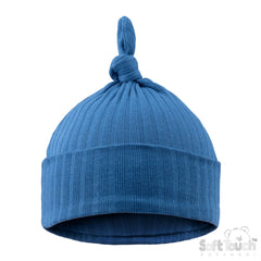 Ribbed Knot Hat - Azure (0-6m) (PK6) H4600AZ