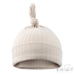 Ribbed Knot Hat - Biscuit (0-6m) (PK6) H4600BI