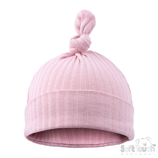 Ribbed Knot Hat - Dusty Pink (0-6m) (PK6) H4600DP