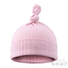 Ribbed Knot Hat - Dusty Pink (0-6m) (PK6) H4600DP