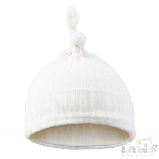 Ribbed Knot Hat - Marshmallow (0-6m) (PK6) H4600MA