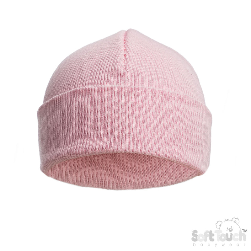 PINK INFANTS COTTON BEANIE HAT  (NB-12) (PK6) H704-C-P