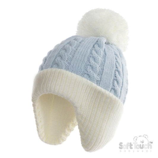 Cable Knit Bucket Hat - Sky (NB-12m) (PK6) H714-BB